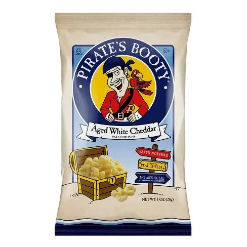Pirate's Booty Aged White Cheddar Puffs (10 ct, 1 oz) single serve office snack