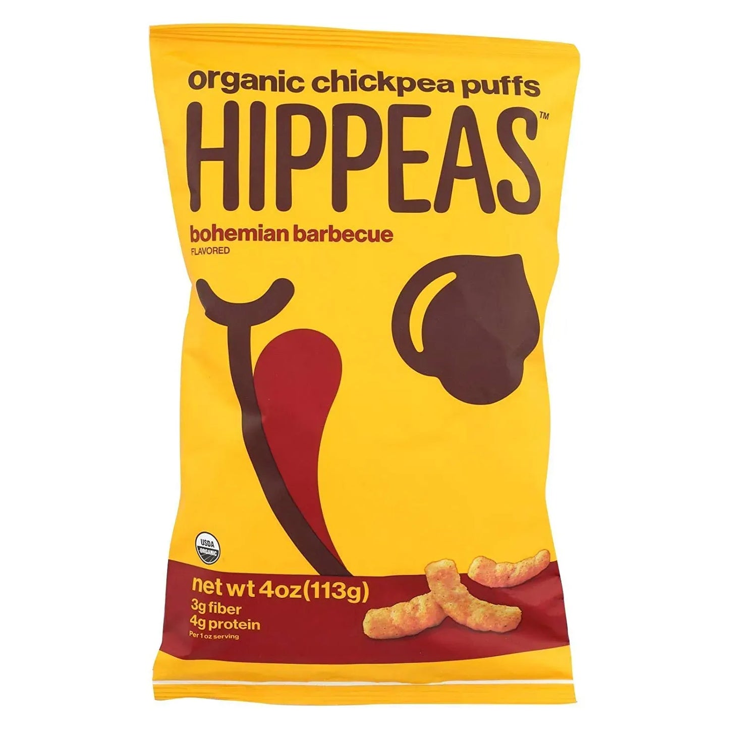 Hippeas Bohemian BBQ Chickpea Puffs (10 ct, 0.8 oz) single serve office snack