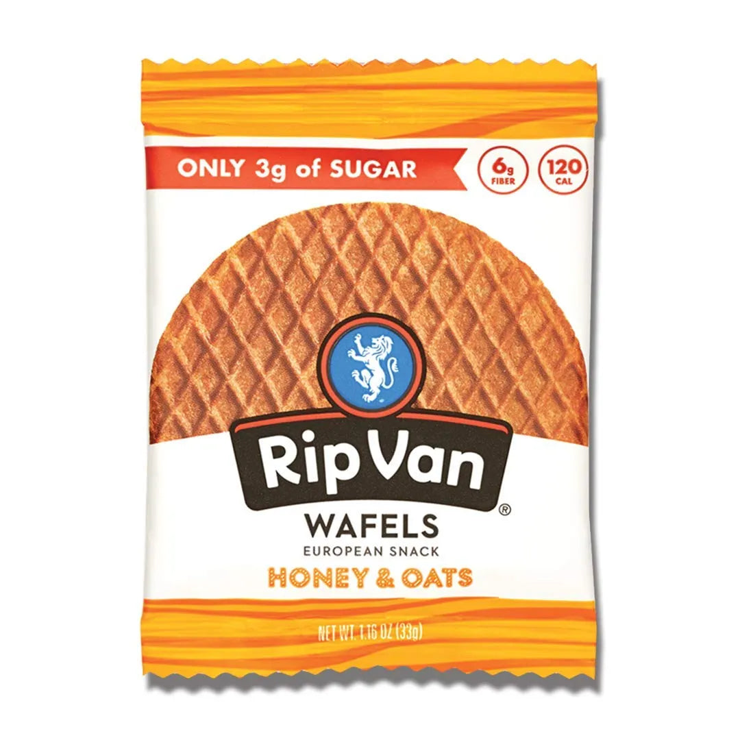 Rip Van Wafel Honey & Oats Stroopwafels (10 ct, 1 oz) single serve office snack