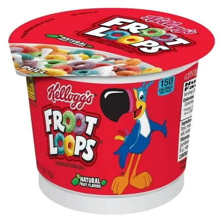 Kellogg's Froot Loops Breakfast Cereal Cups (10 ct, 2 oz) single serve office snack