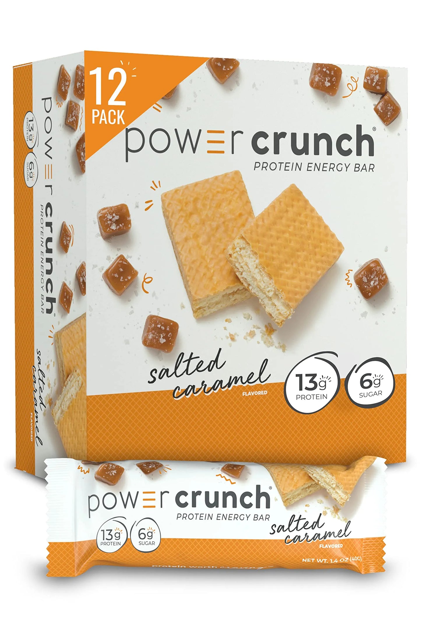Power Crunch Salted Caramel Protein Bars (10 ct, 1 oz) single serve office snack