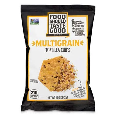Food Should Taste Good Multigrain Tortilla Chips (10 ct, 1 oz) single serve office snack