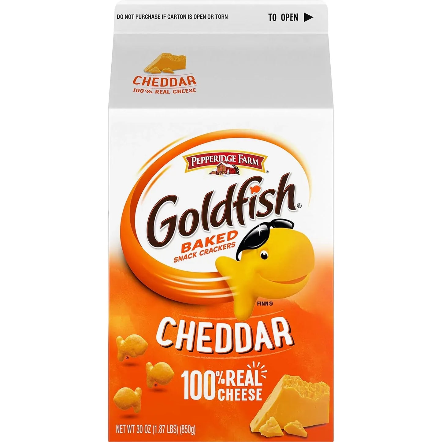 Pepperidge Farms Cheddar Goldfish Crackers (10 ct, 1 oz) single serve office snack