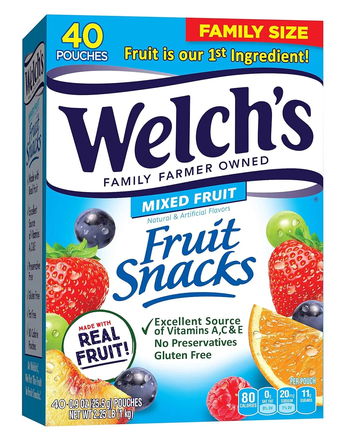 Welch's Mixed Fruit Snacks (10 ct, 1 oz) single serve office snack