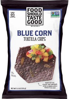 Food Should Taste Good Blue Corn Tortilla Chips  (10 ct, 1 oz) single serve office snack