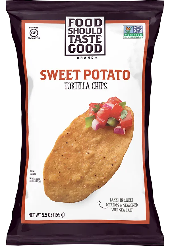 Food Should Taste Good Sweet Potato Tortilla Chips  (10 ct, 1 oz) single serve office snack