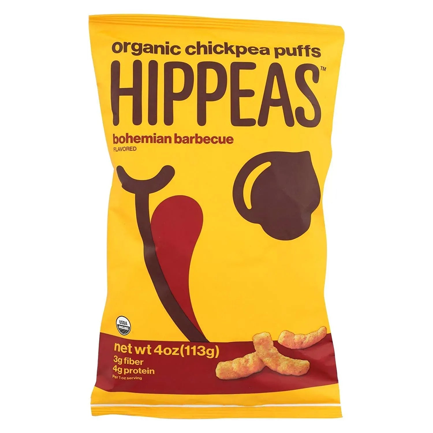 Hippeas Bohemian BBQ Chickpea Puffs (10 ct, 0.8 oz) single serve office snack