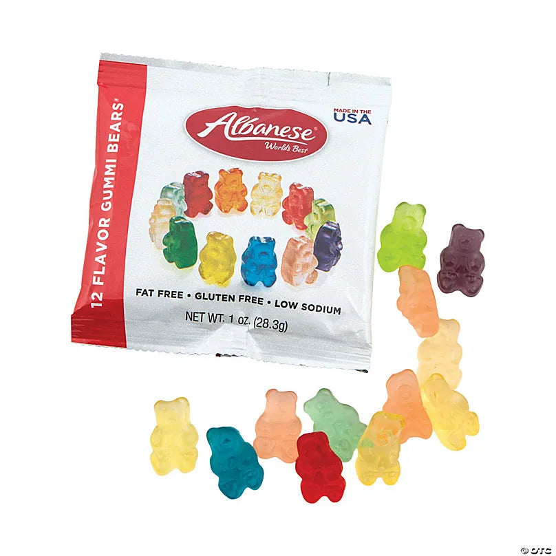 Albanese 12 Flavor Gummi Bears (10 ct, 1 oz) single serve office snack