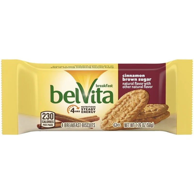 Belvita Cinnamon Brown Sugar Breakfast Biscuit (10 ct, 1 oz) single serve office snack