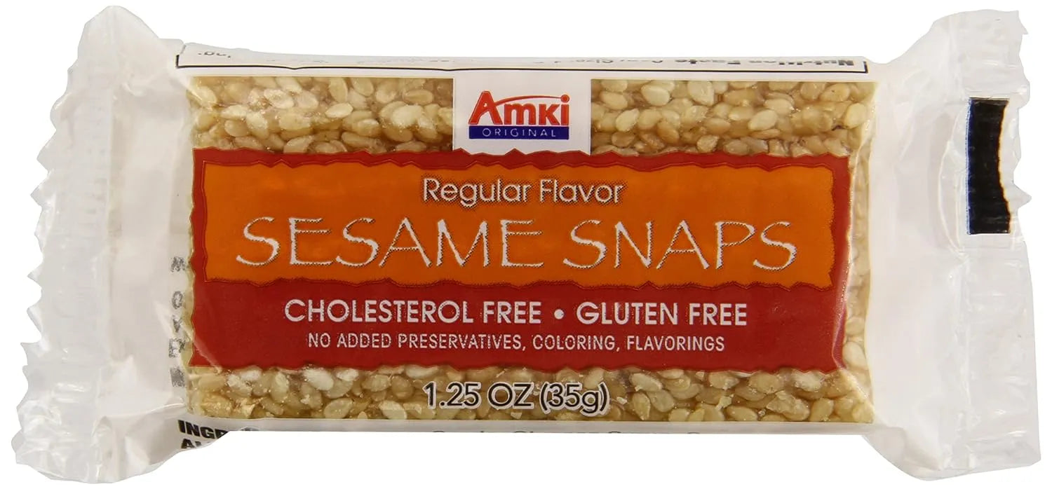 Amki Sweet Sesame Thins (10 ct, 1 oz) single serve office snack