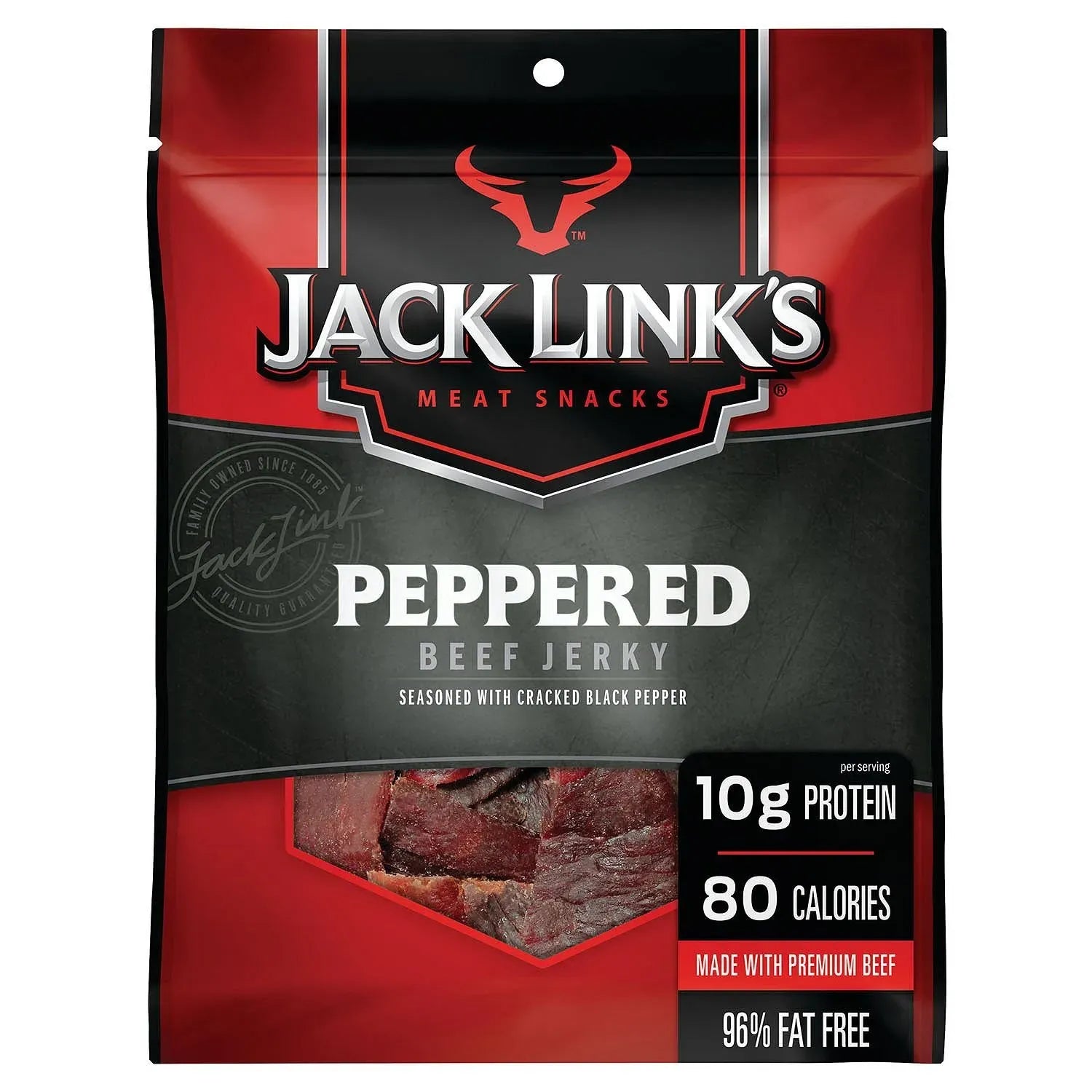 Jack Link's Peppered Beef Jerky  (10 ct, 1 oz) single serve office snack