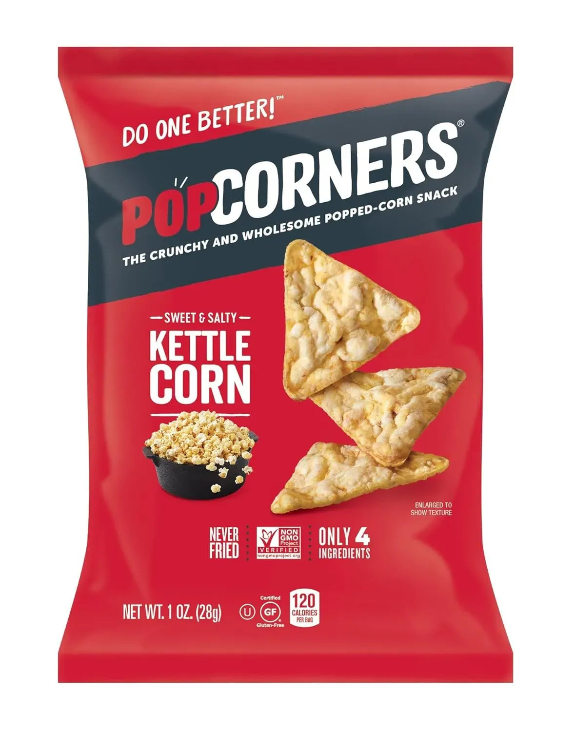 Popcorners Sweet & Salty Kettle Corners (10 ct, 1 oz) single serve office snack