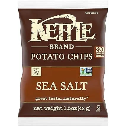 Kettle Brand Sea Salt Potato Chips (10 ct, 1.5 oz) single serve office snack
