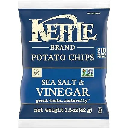 Kettle Brand Sea Salt & Vinegar Potato Chips (10 ct, 1.5 oz) single serve office snack