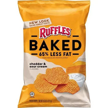 Ruffles Baked Cheddar & Sour Cream Potato Crisps (10 ct, 1.13 oz) single serve office snack