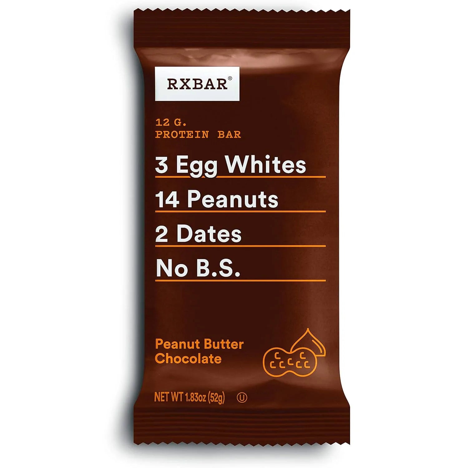 RXBAR Chocolate Peanut Butter Protein  (10 ct, 2 oz) single serve office snack