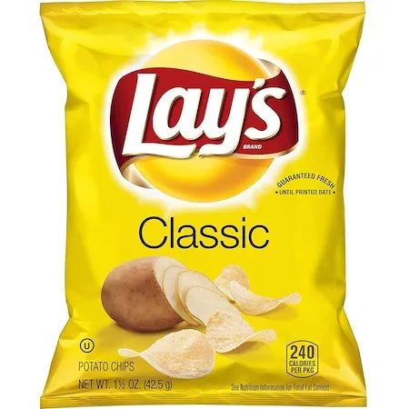 Lay's Regular Potato Chips (10 ct, 1 oz) single serve office snack