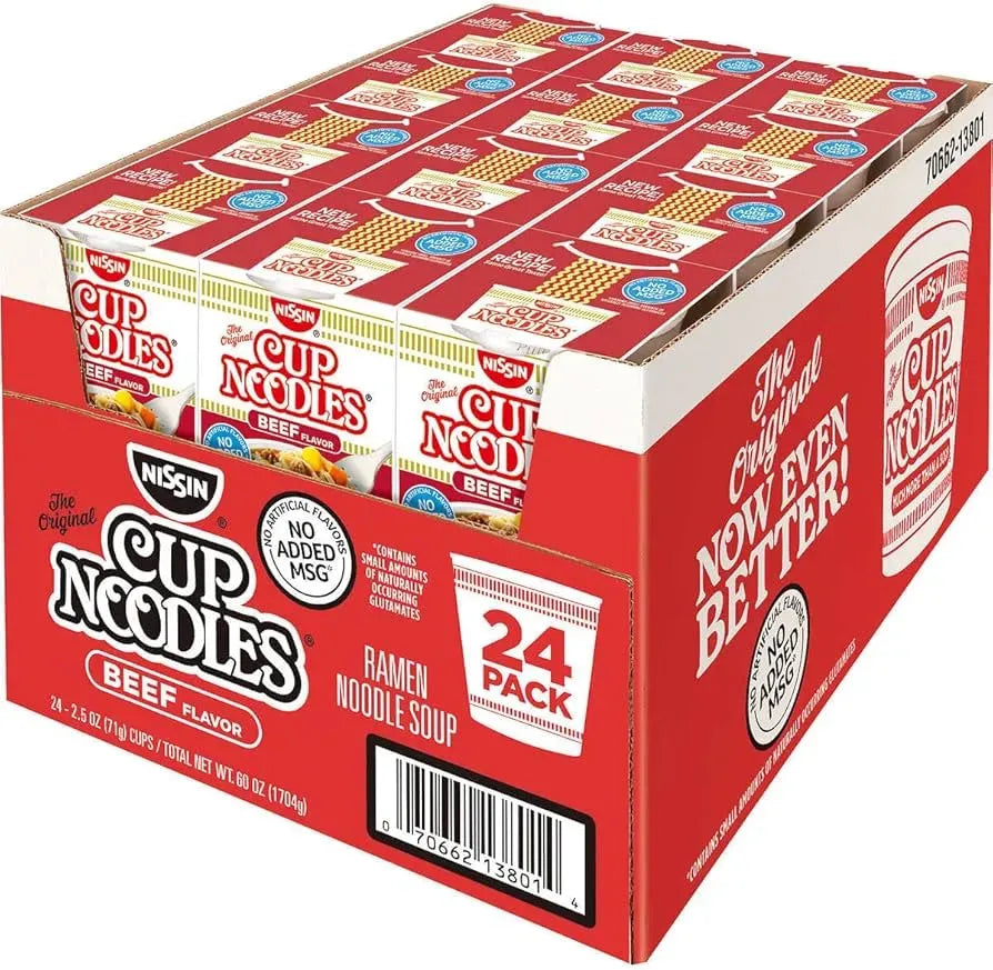 Nissin Beef Cup Noodles (10 ct, 2.5 oz) single serve office snack
