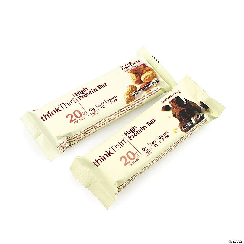 Think! Creamy Peanut Butter & Chocolate Brownie Bars (10 ct, 2 oz) single serve office snack