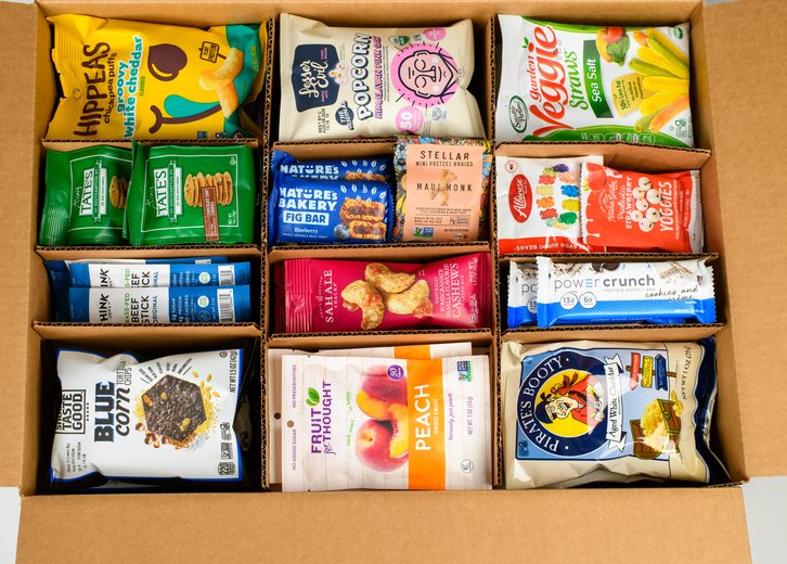 An Office Snack Boxes 150-snack delivery box for a Boston office break room