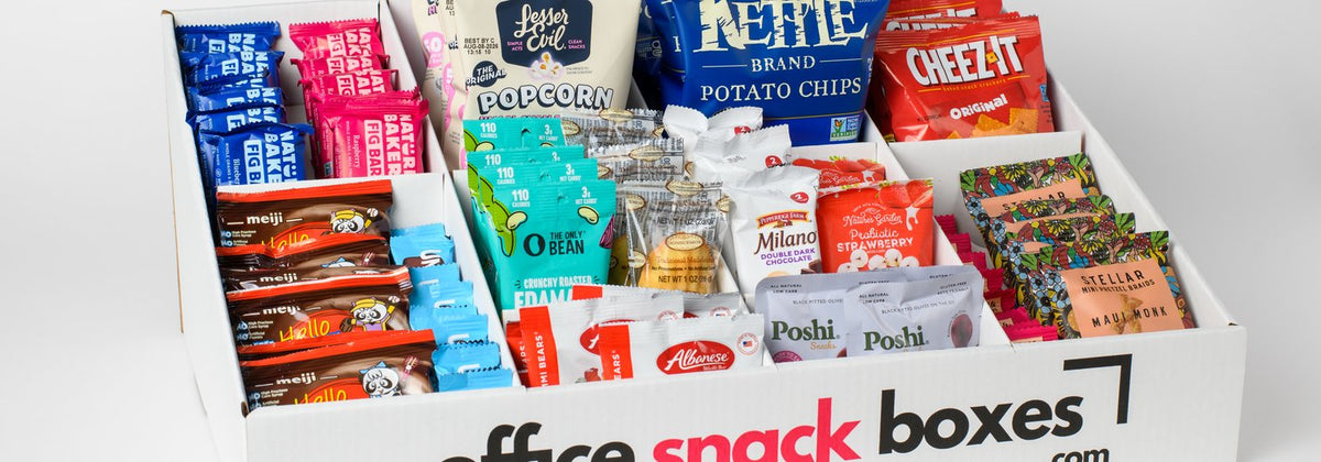 Variety of individually wrapped snacks for an Austin startup office